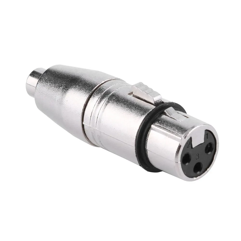 ADAPTADOR XLR MONO 3 PIN HEMBRA  RCA HEMBRA  GRIS