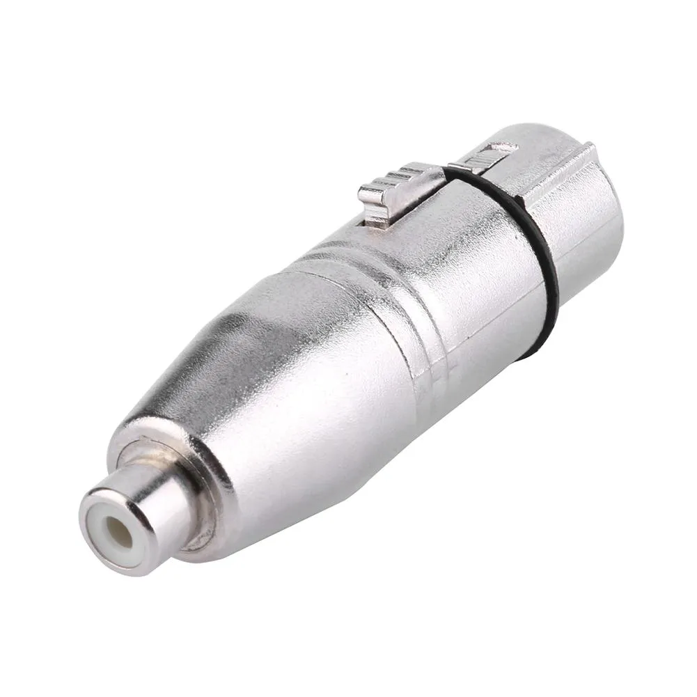 ADAPTADOR XLR MONO 3 PIN HEMBRA  RCA HEMBRA  GRIS