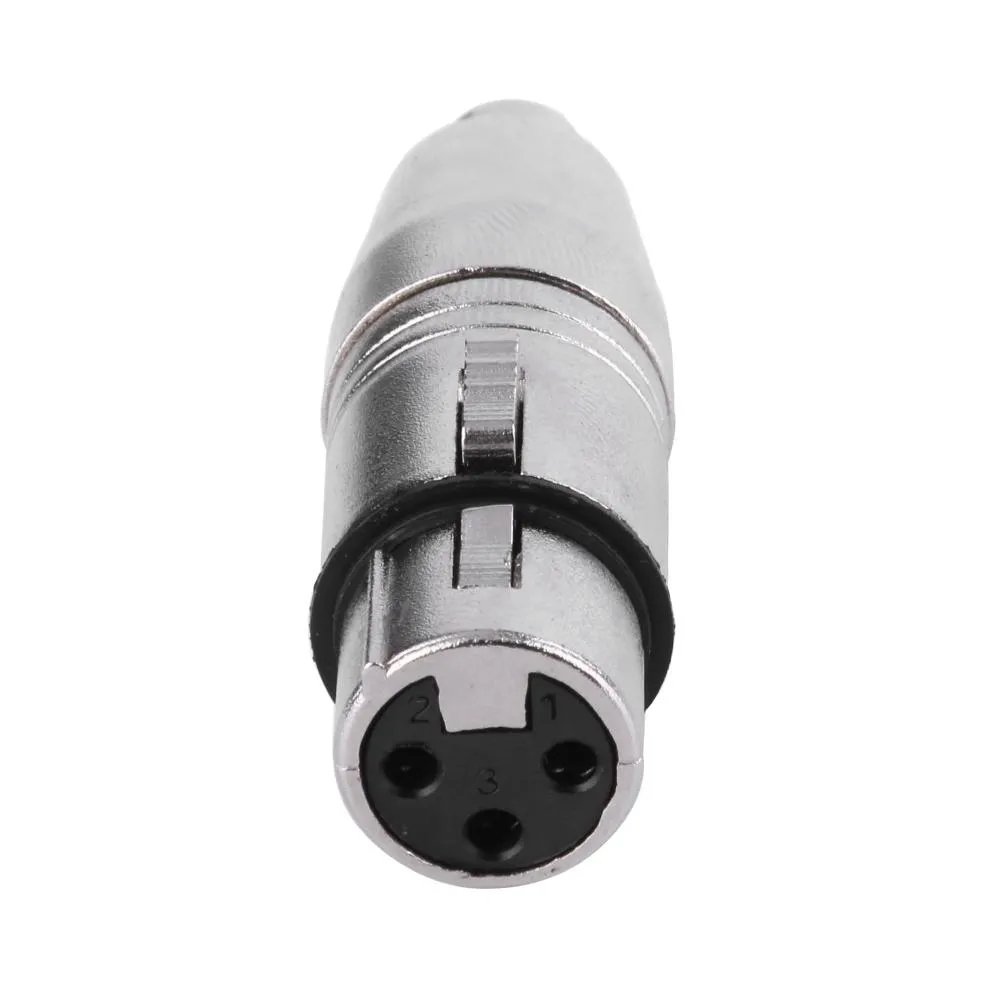 ADAPTADOR XLR MONO 3 PIN HEMBRA  RCA HEMBRA  GRIS