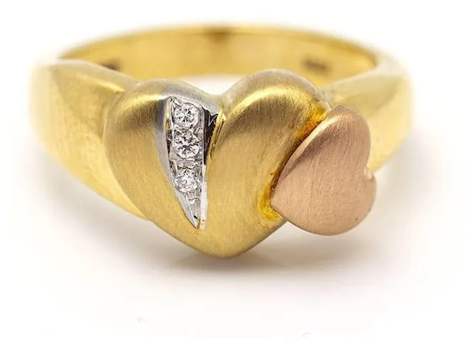 Autre Marque Anillo COR de Oro con Diamantes. Dorado 