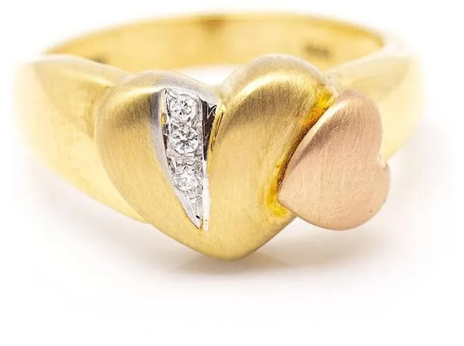Autre Marque Anillo COR de Oro con Diamantes. Dorado 