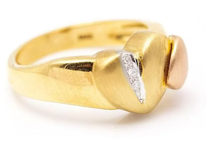 Autre Marque Anillo COR de Oro con Diamantes. Dorado 