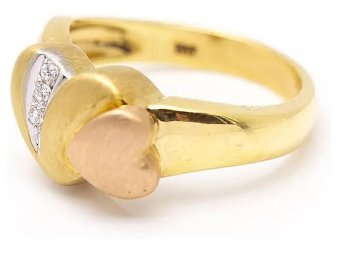 Autre Marque Anillo COR de Oro con Diamantes. Dorado 