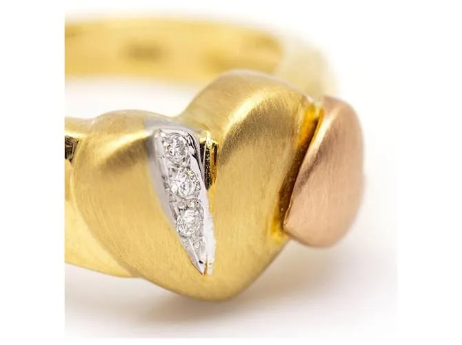 Autre Marque Anillo COR de Oro con Diamantes. Dorado 