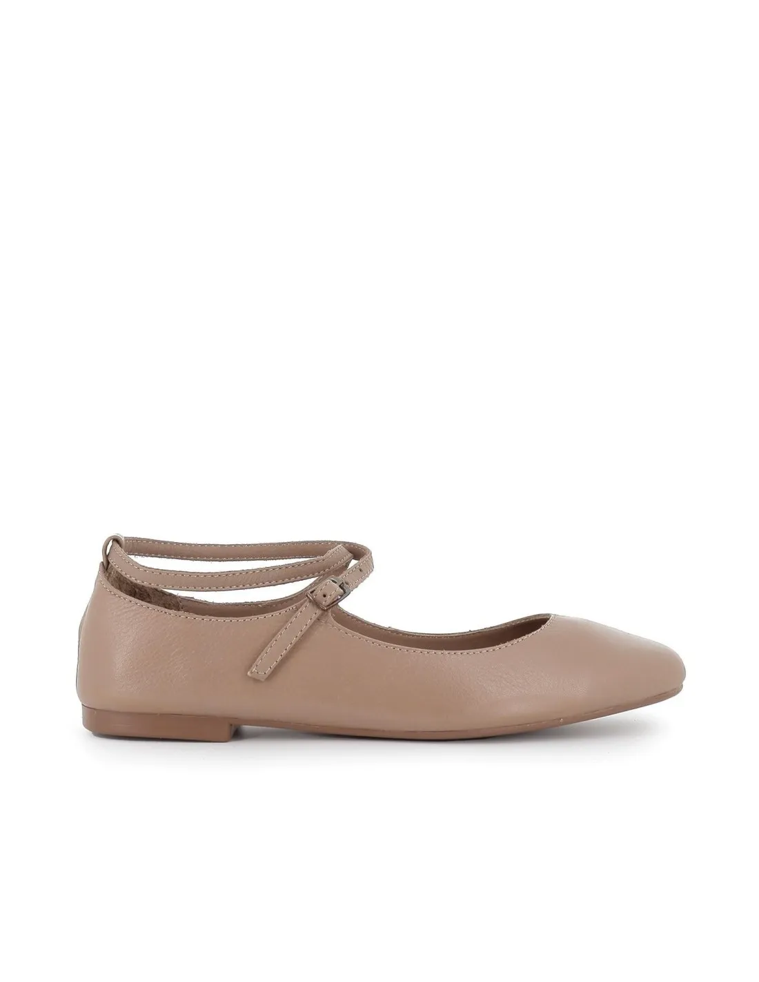 Bailarina plana piel crema correa cruzada con hebilla mujer TOP 3