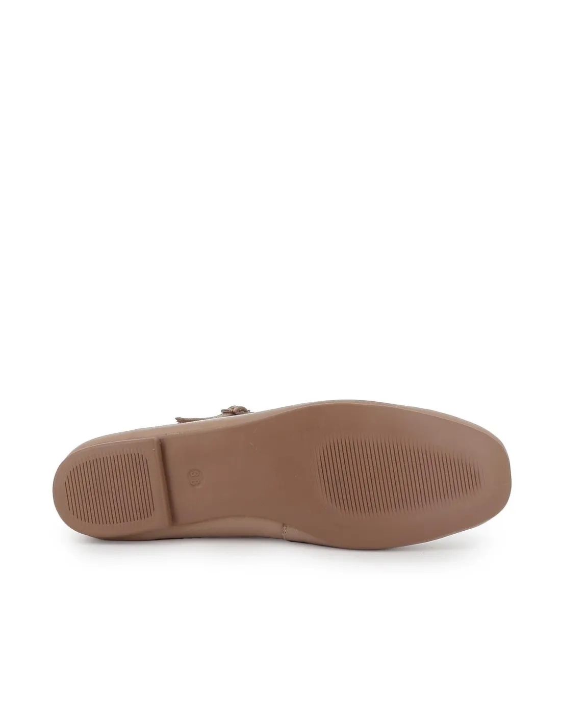 Bailarina plana piel crema correa cruzada con hebilla mujer TOP 3