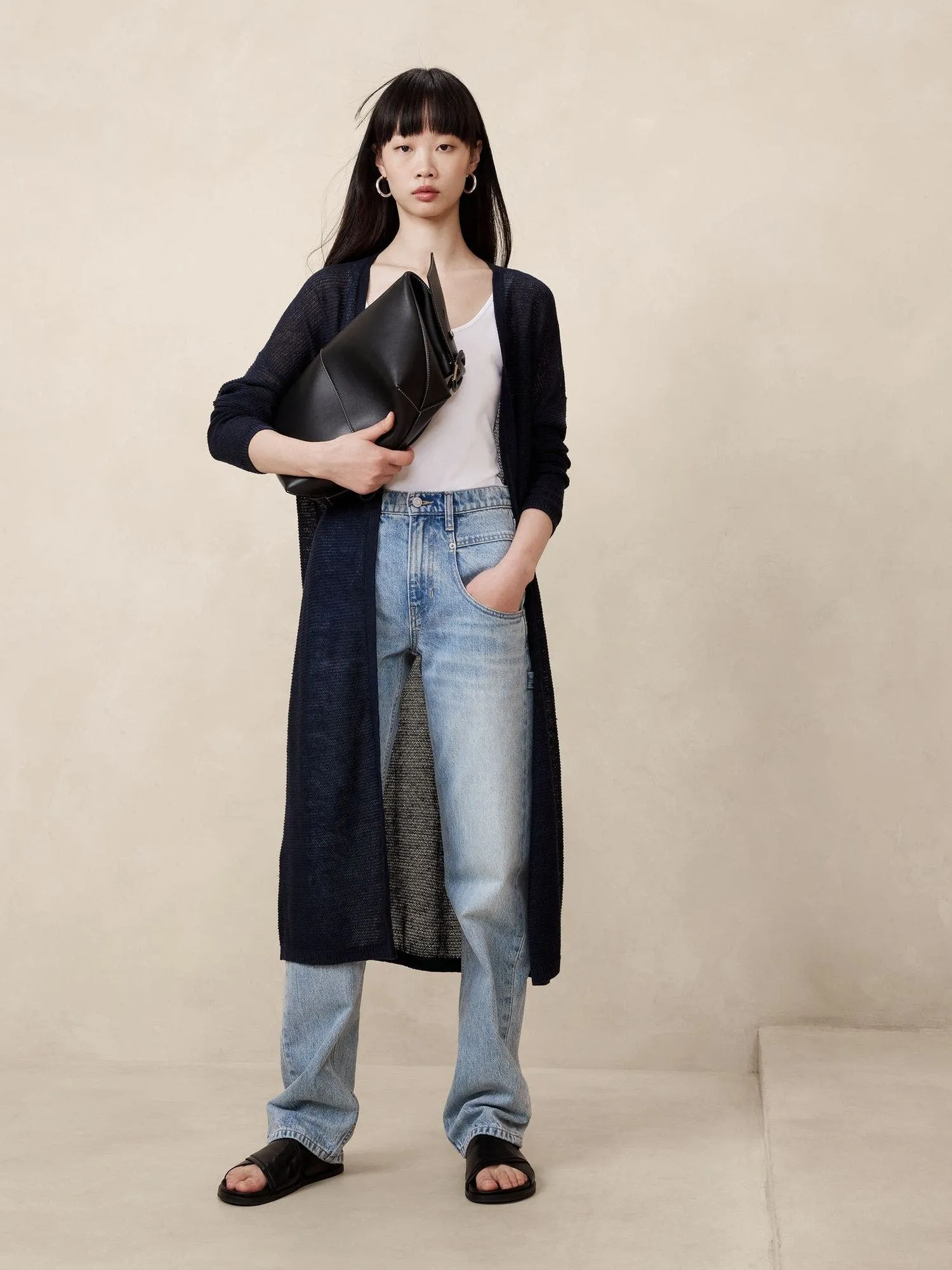 BANANA REPUBLIC SWEATER MUJER TEIA LINEN DUSTER
