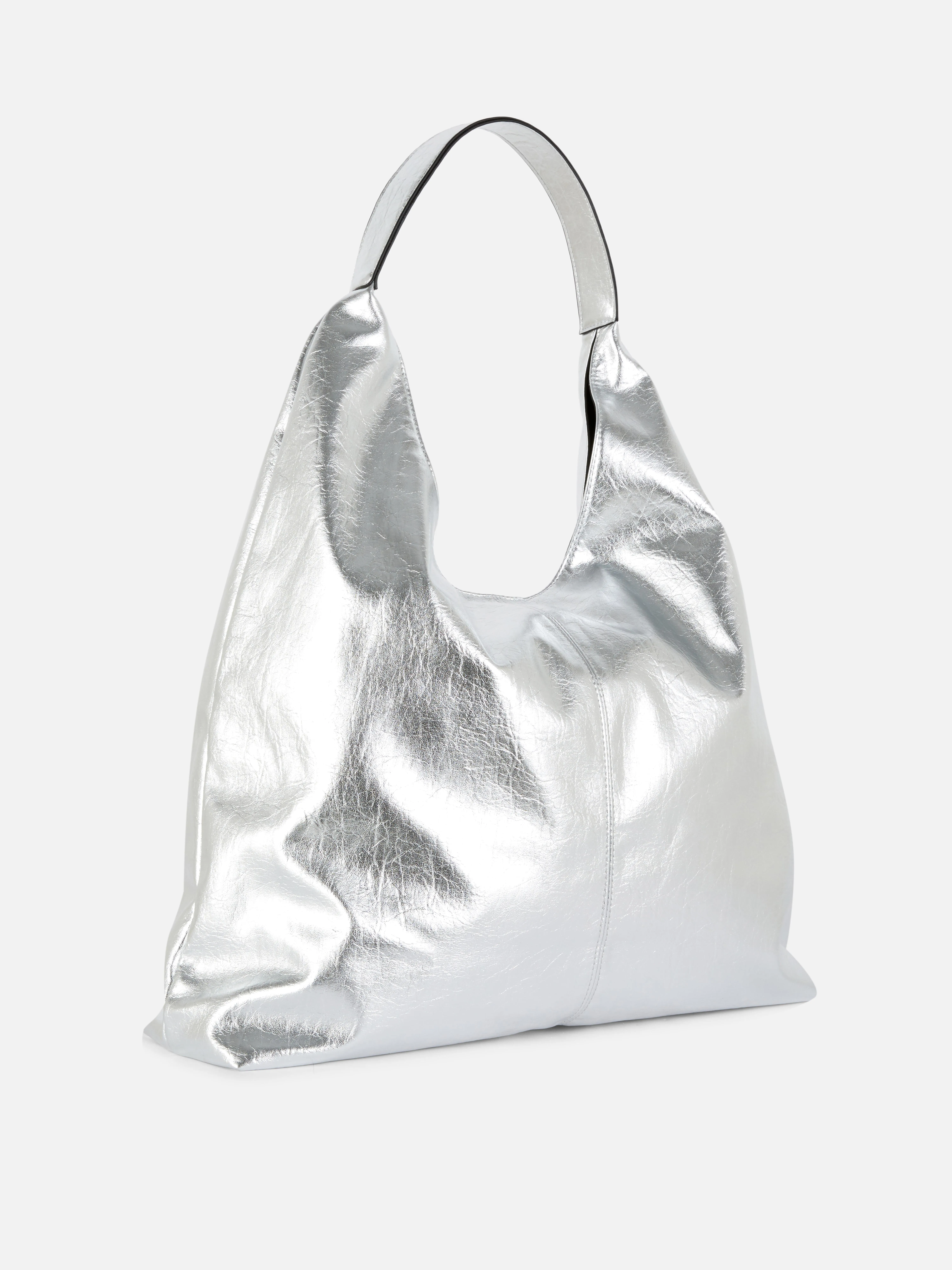 Bolso shopper de piel sintética metalizada