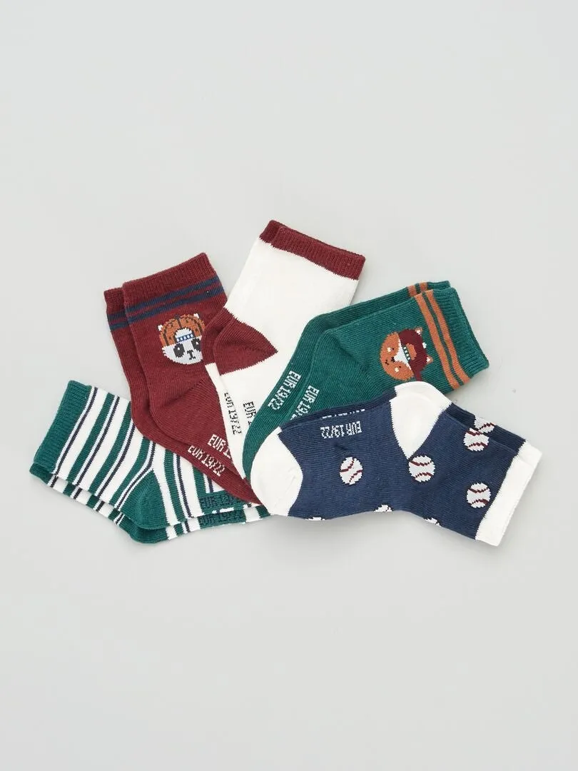 CALCETINES DE FANTASíA   PACK DE 5  MARRON