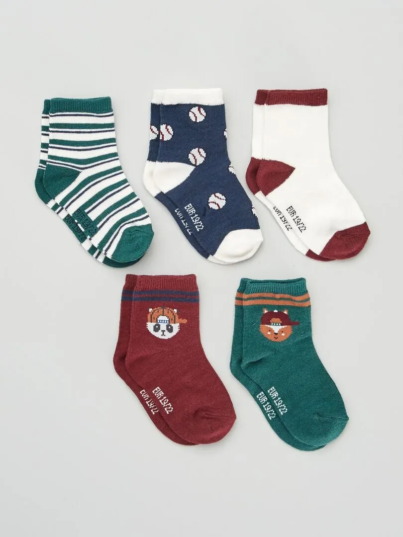 CALCETINES DE FANTASíA   PACK DE 5  MARRON