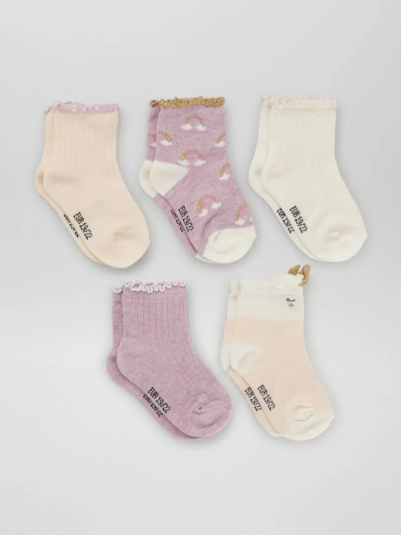 CALCETINES DE FANTASíA   PACK DE 5  ROSA