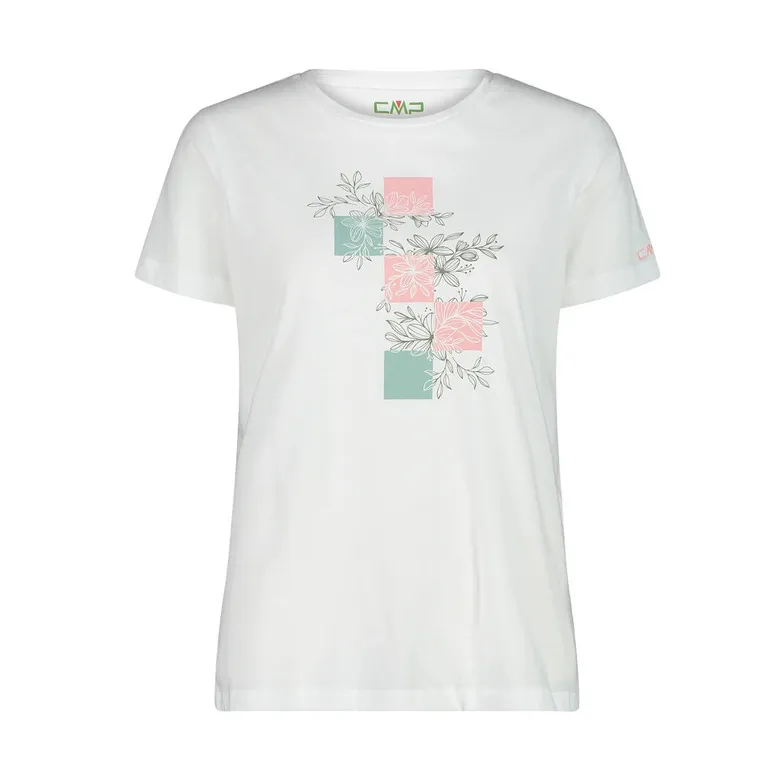 CAMPAGNOLO WOMEN'S TSHIRT IN ORGANIC COTTON "WHITEROSE"