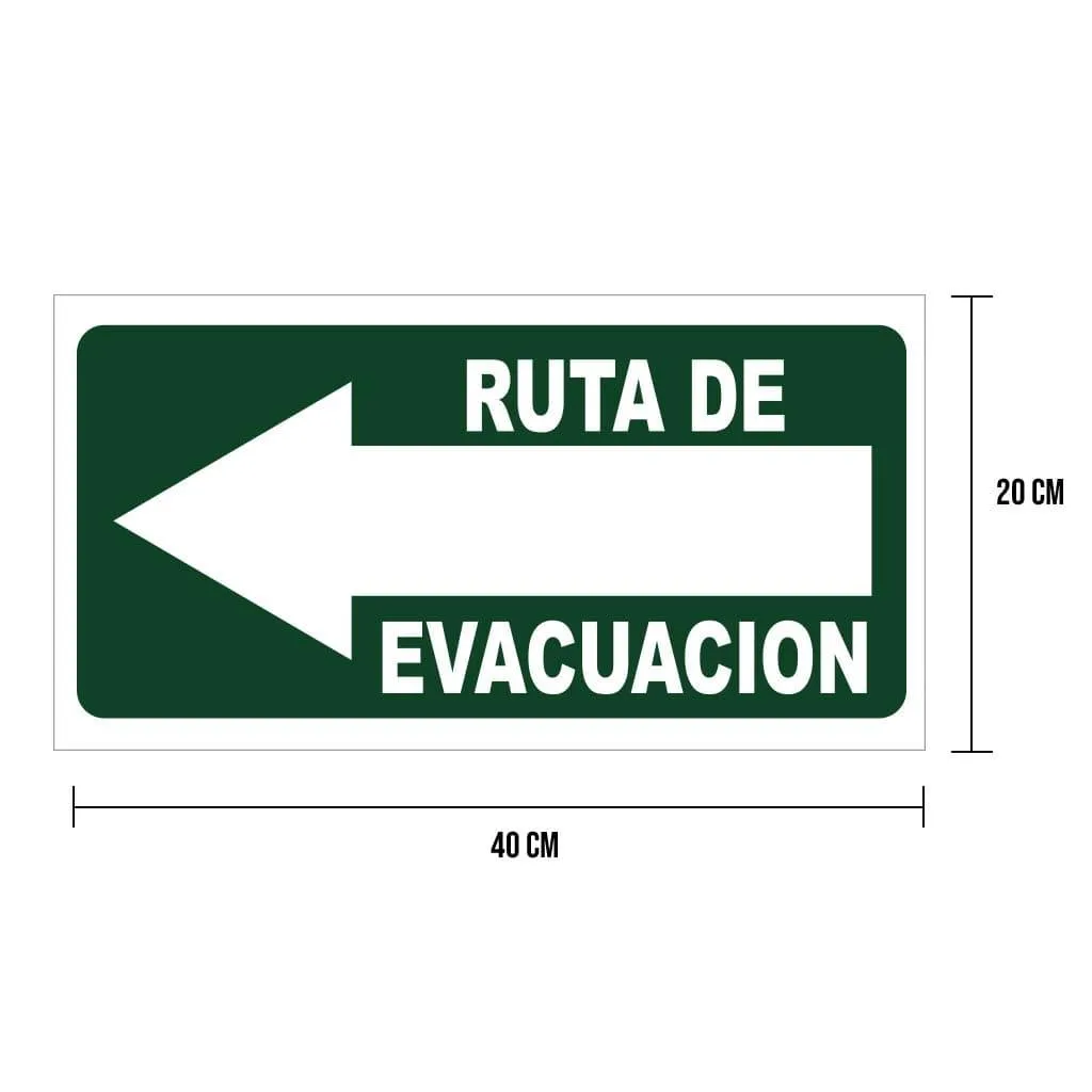 Cartel Ruta de evacuación (Izquierda) LICA