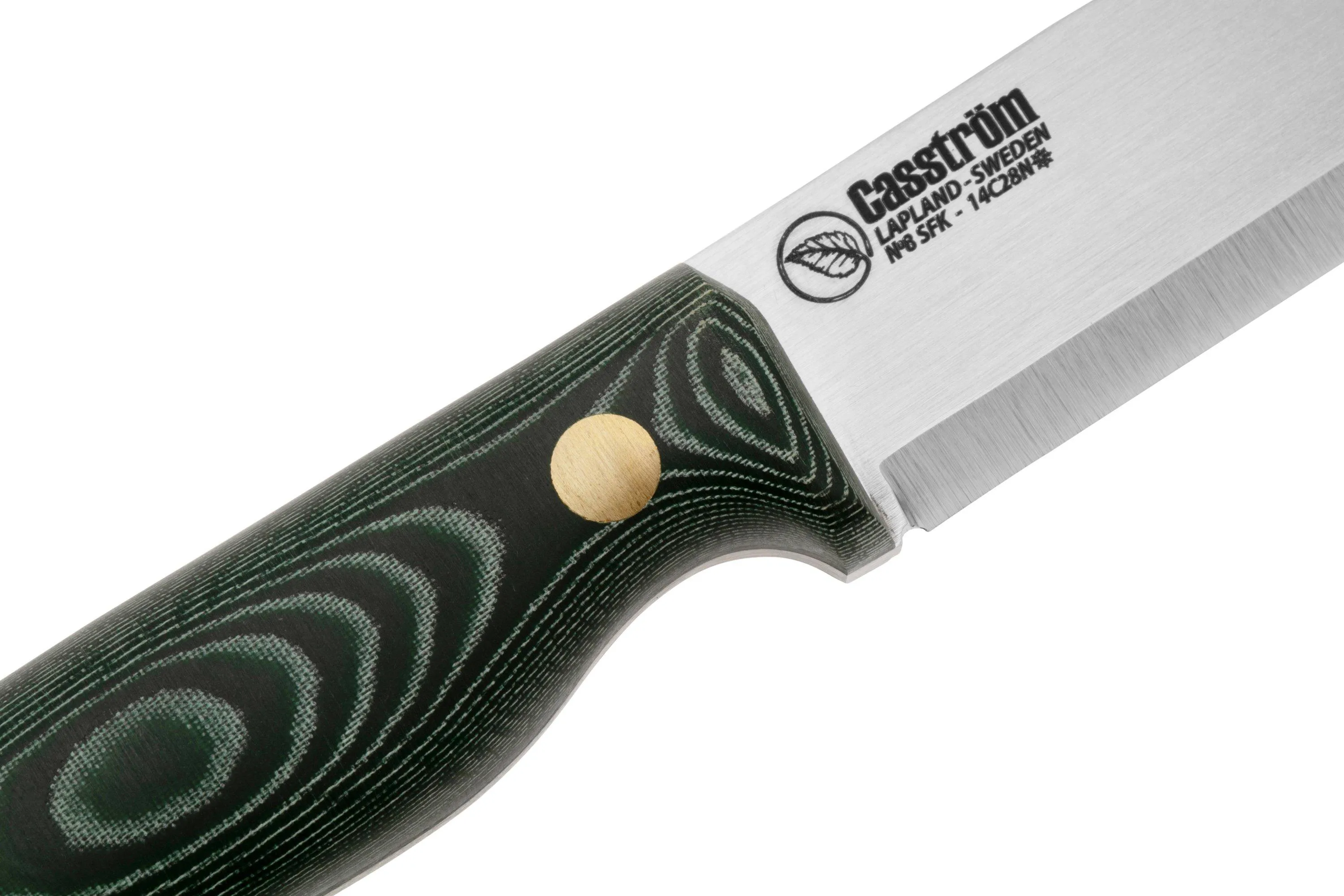Casström No. 8 SFK 12807 Green Micarta, cuchillo fijo