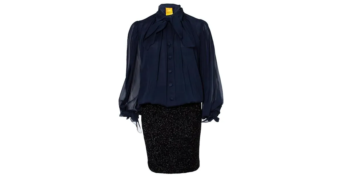 Christian Lacroix Cristian lacroix, Vestido de coctail Negro Azul 