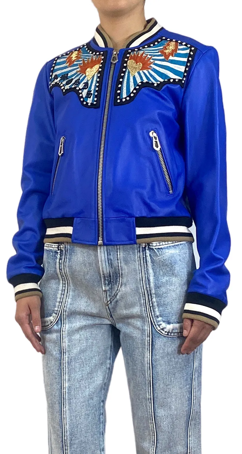 JAZMIN CHEBAR Chaqueta Cuero Azul