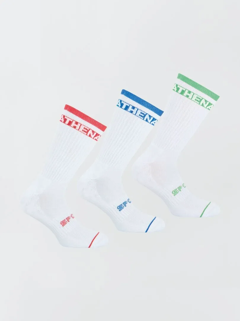 PACK DE 3 PARES DE CALCETINES DE LARGO MEDIO 'ATHENA'  BLANCO
