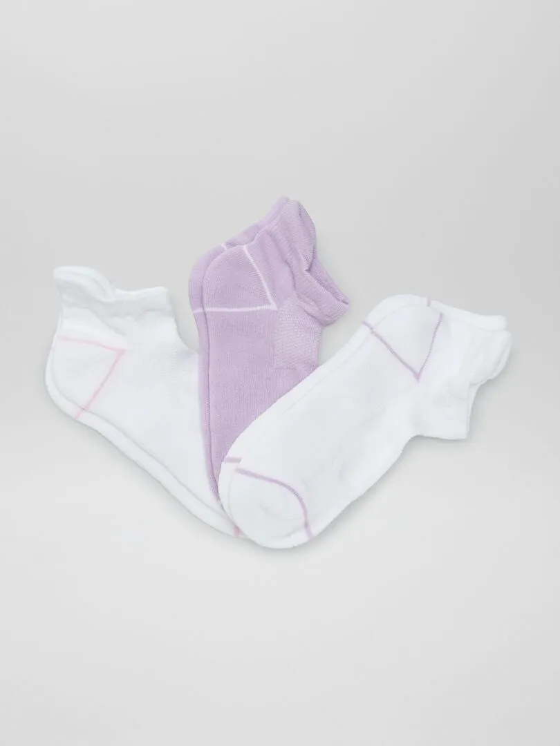 PACK DE 3 PARES DE CALCETINES INVISIBLES DEPORTIVOS  BLANCO