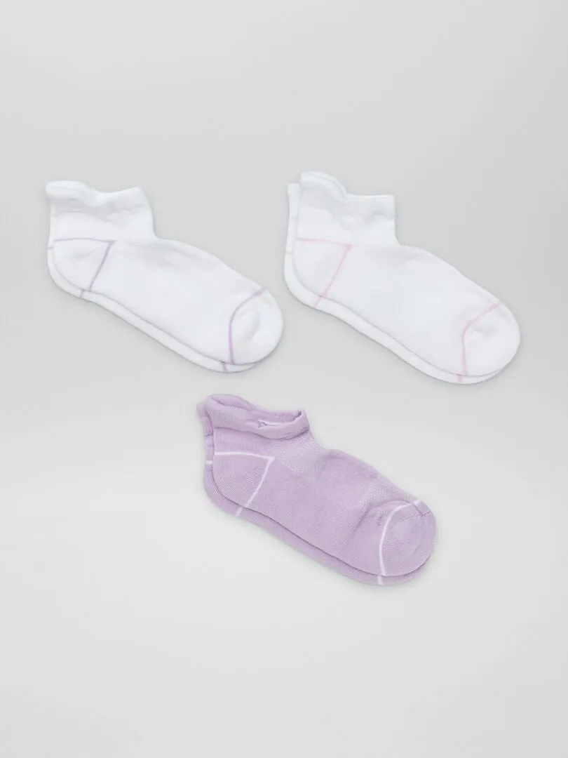 PACK DE 3 PARES DE CALCETINES INVISIBLES DEPORTIVOS  BLANCO