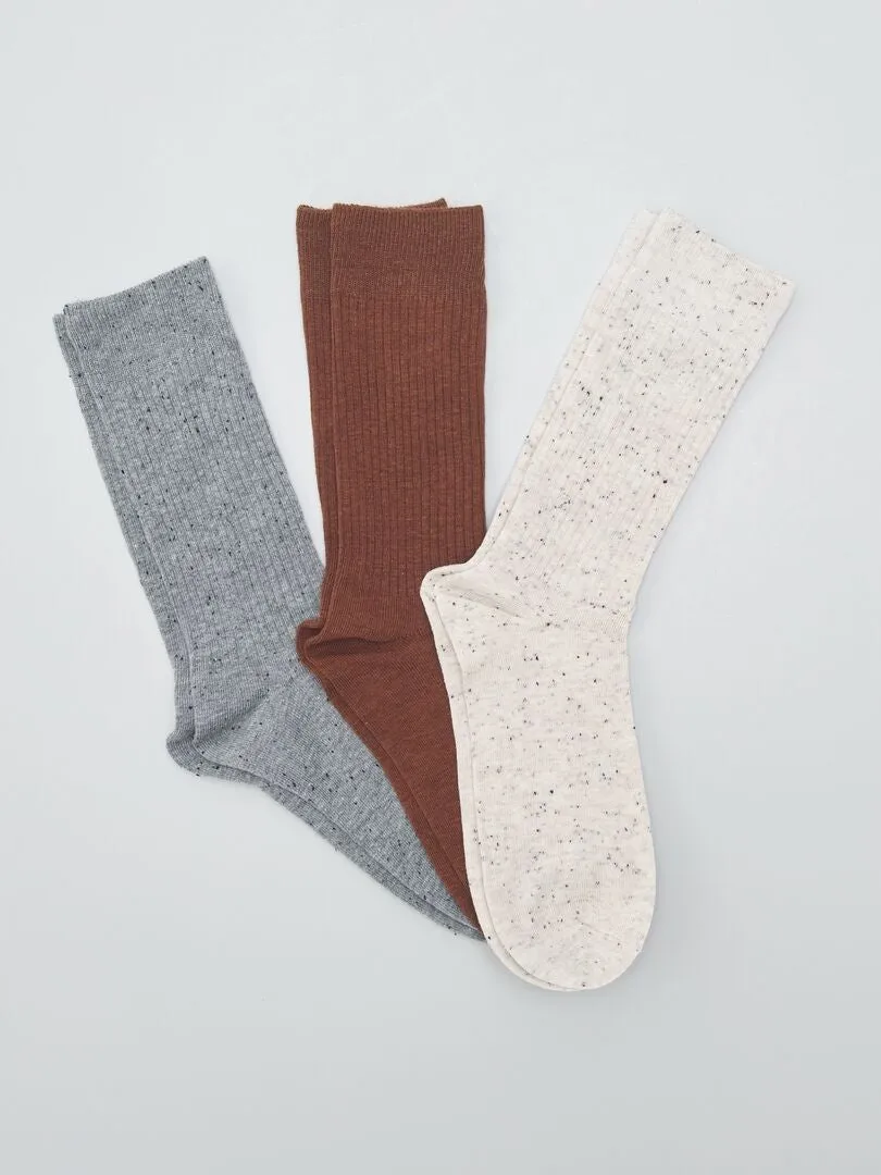PACK DE 3 PARES DE CALCETINES MOTEADOS  AMARILLO
