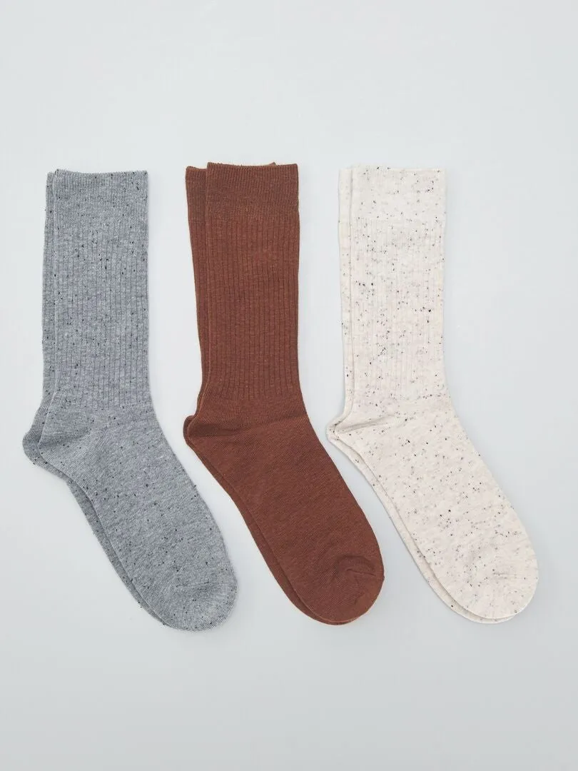 PACK DE 3 PARES DE CALCETINES MOTEADOS  AMARILLO