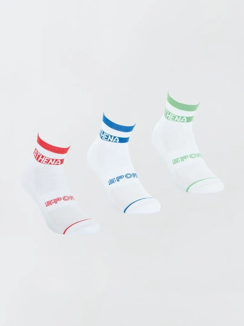 PACK DE 3 PARES DE CALCETINES 'ATHENA'  BLANCO