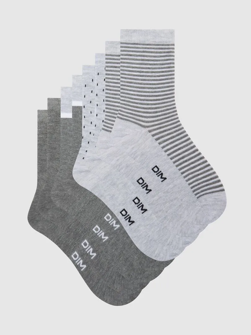 PACK DE 4 PARES DE CALCETINES 'DIM'  GRIS
