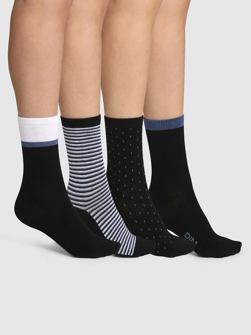 PACK DE 4 PARES DE CALCETINES 'DIM'  NEGRO