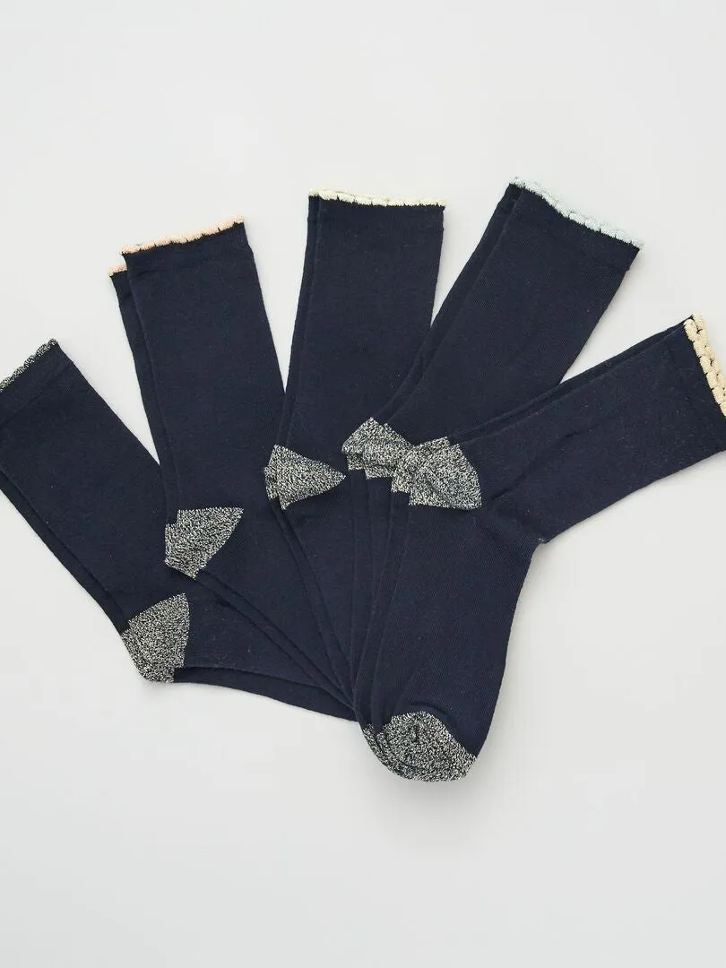 PACK DE 5 PARES DE CALCETINES  AZUL