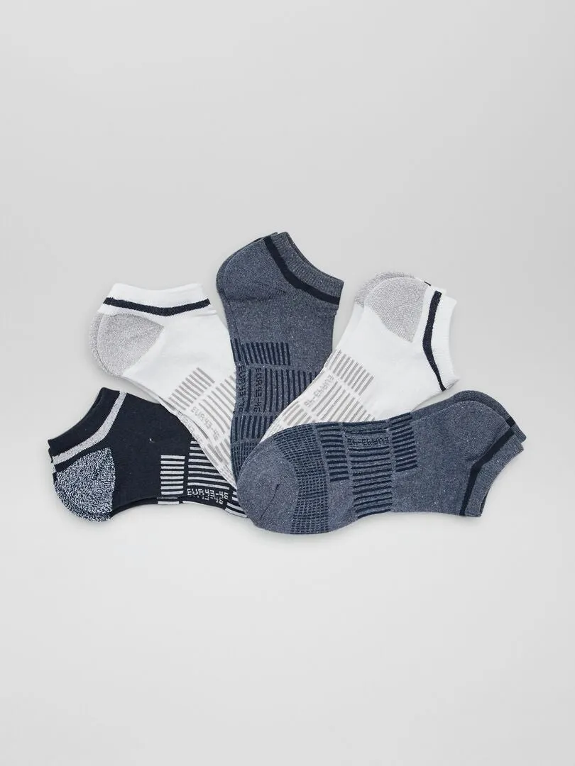 PACK DE 5 PARES DE CALCETINES INVISIBLES  AZUL