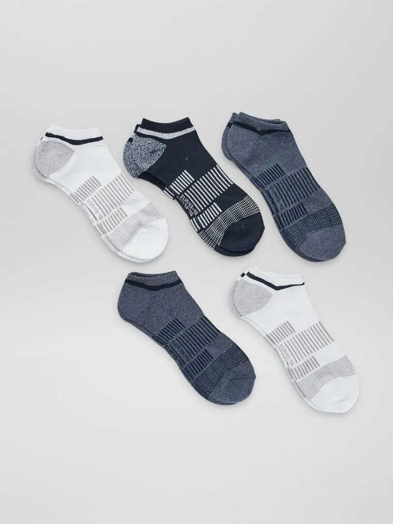 PACK DE 5 PARES DE CALCETINES INVISIBLES  AZUL