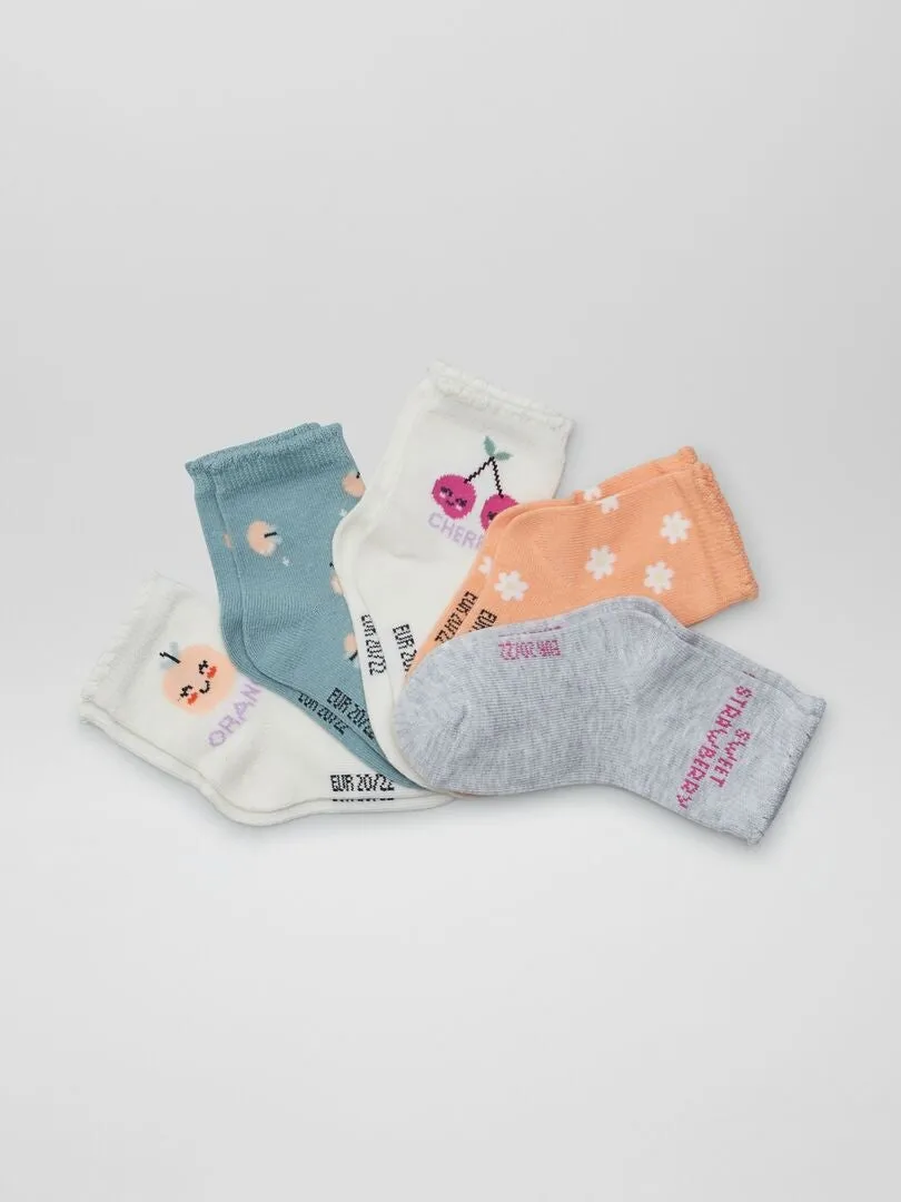 PACK DE 5 PARES DE CALCETINES  ROSA