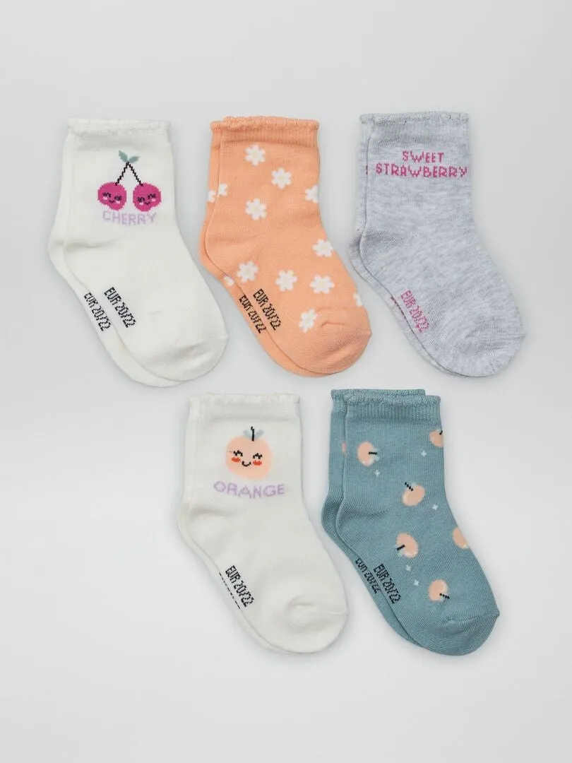 PACK DE 5 PARES DE CALCETINES  ROSA