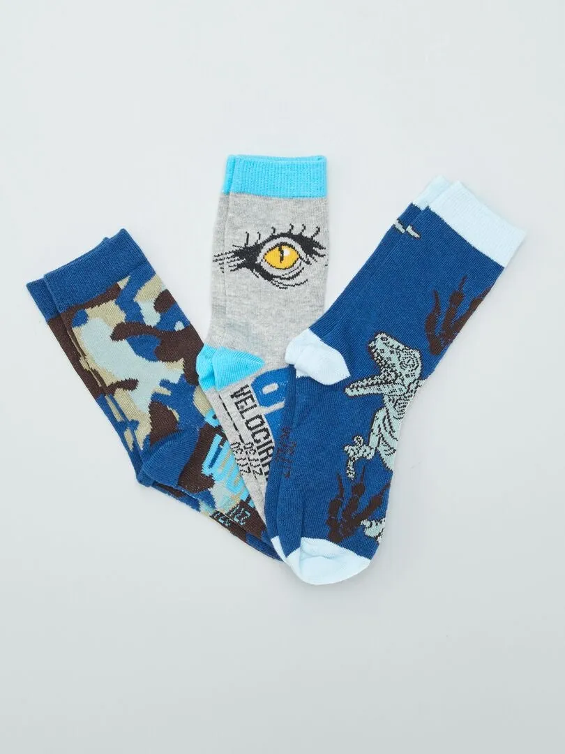 PACK DE CALCETINES 'JURASSIC WORLD'  AZUL