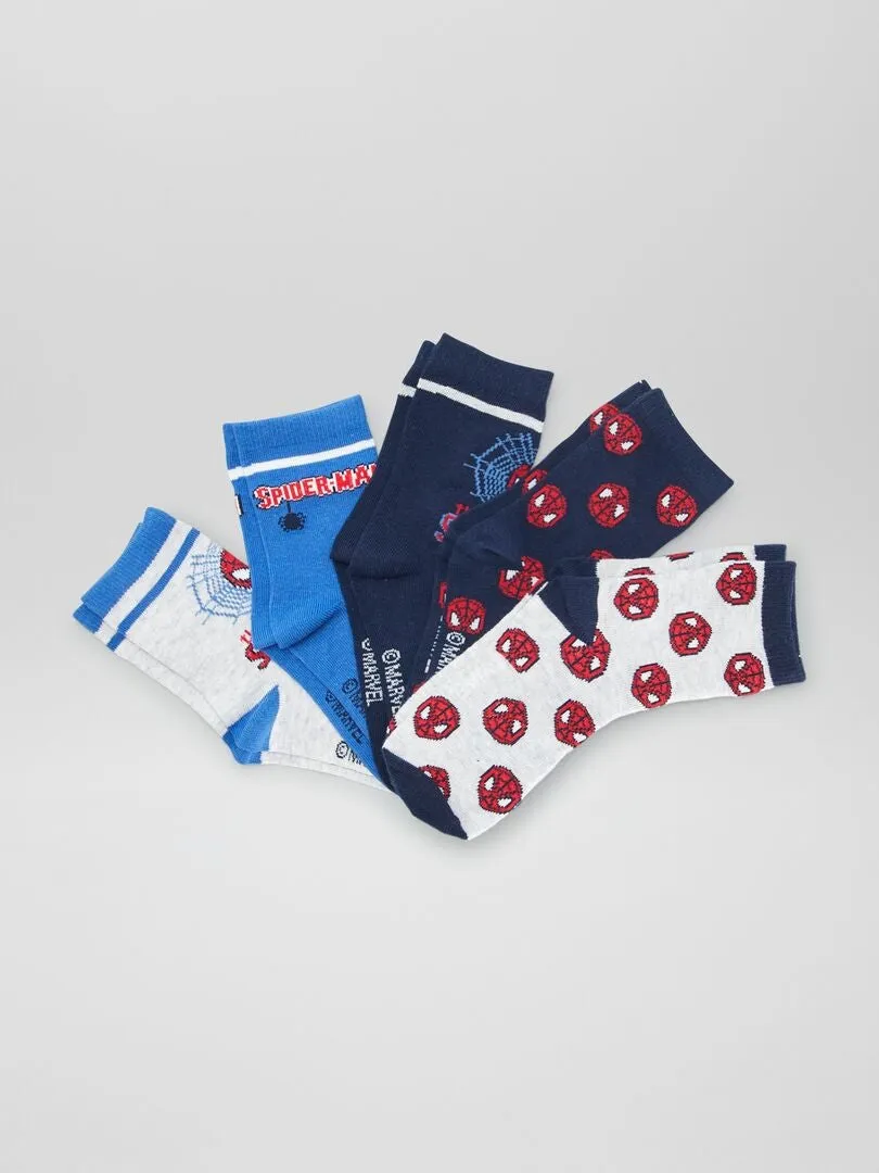 PACK DE CALCETINES 'SPIDERMAN'  5 PARES  AZUL