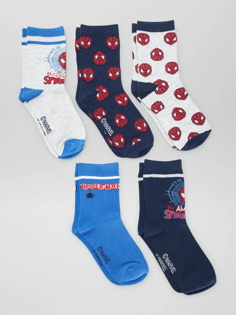 PACK DE CALCETINES 'SPIDERMAN'  5 PARES  AZUL