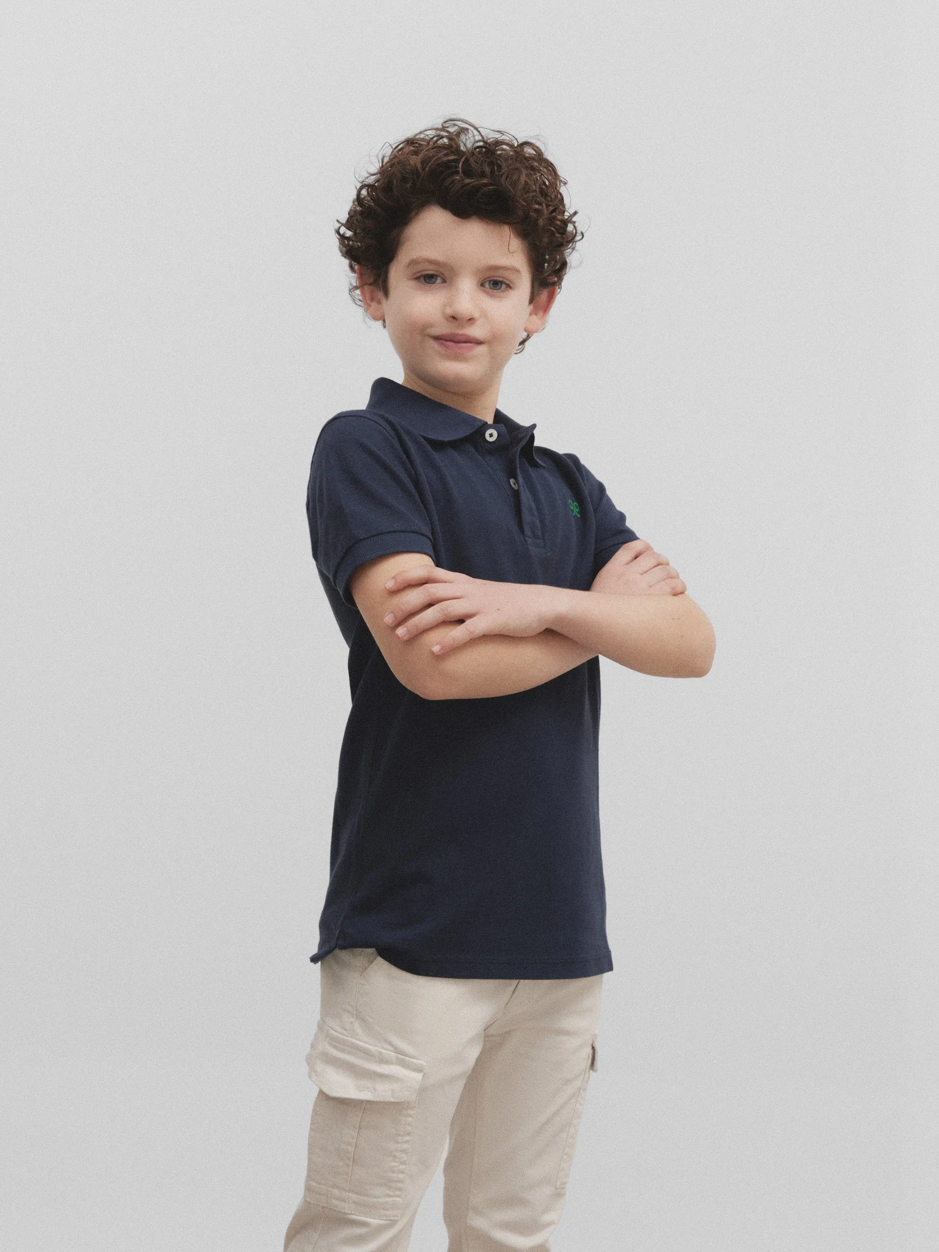 Polo kids raqueta trasera betis azul marino