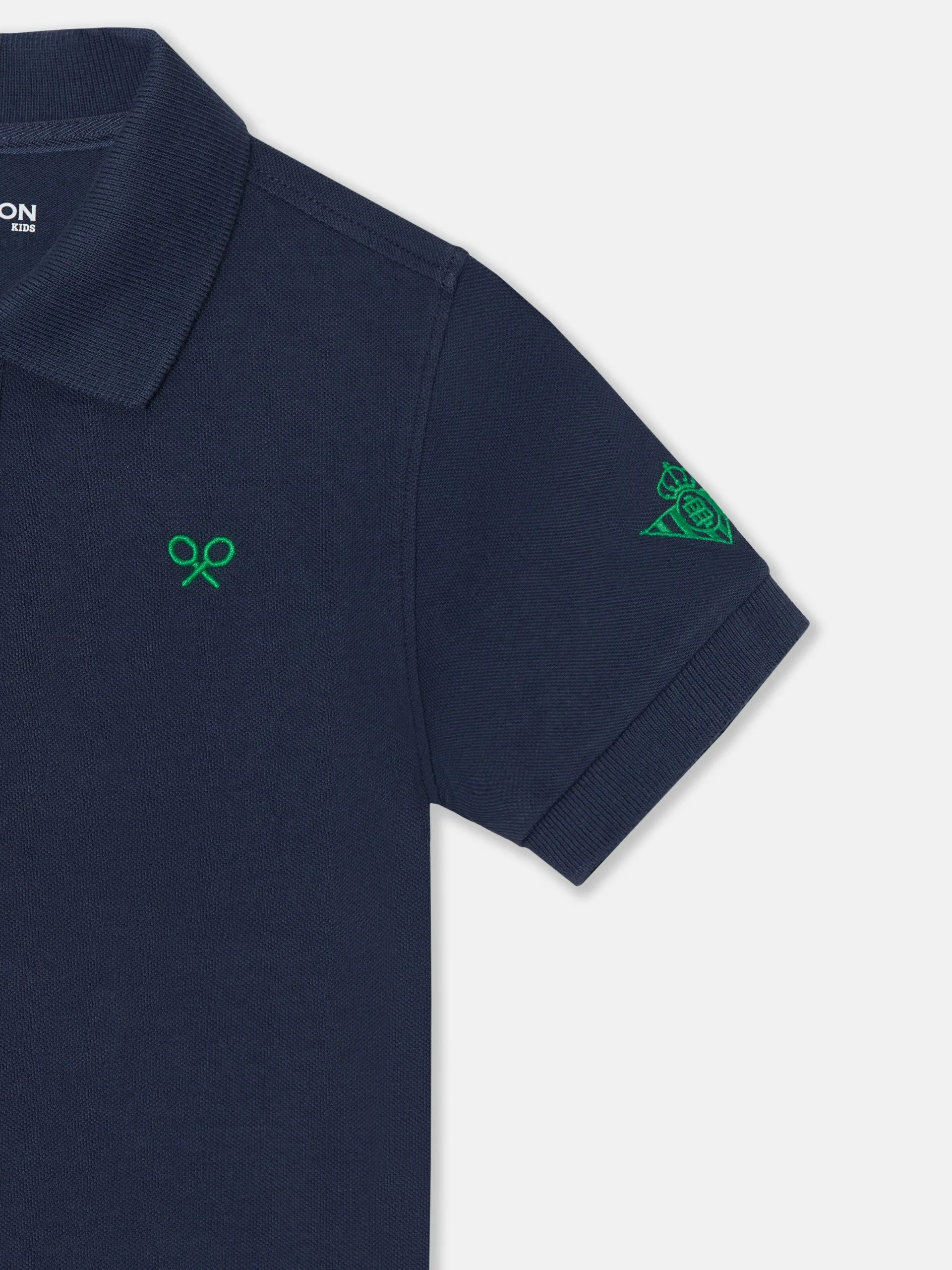 Polo kids raqueta trasera betis azul marino