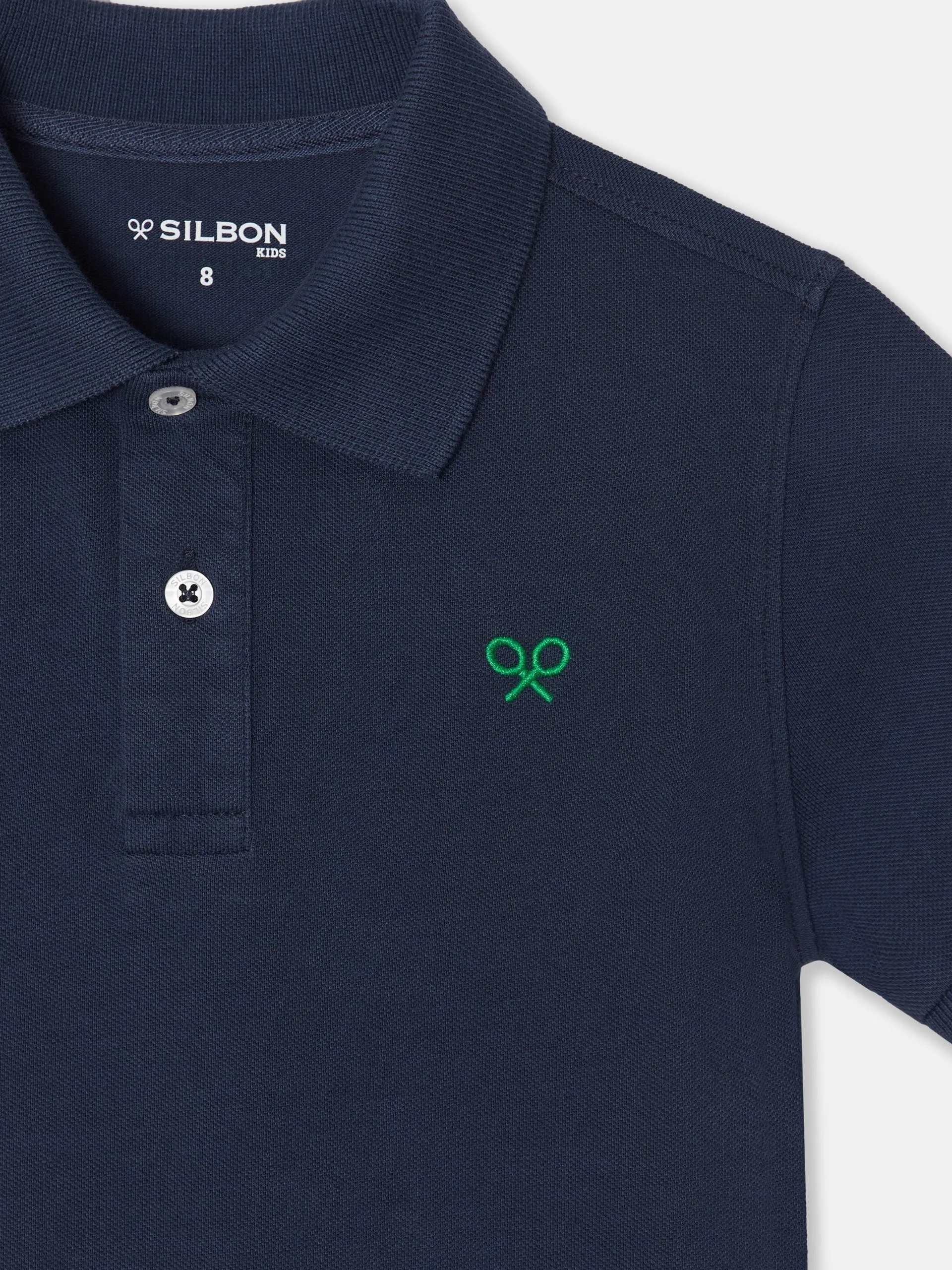 Polo kids raqueta trasera betis azul marino