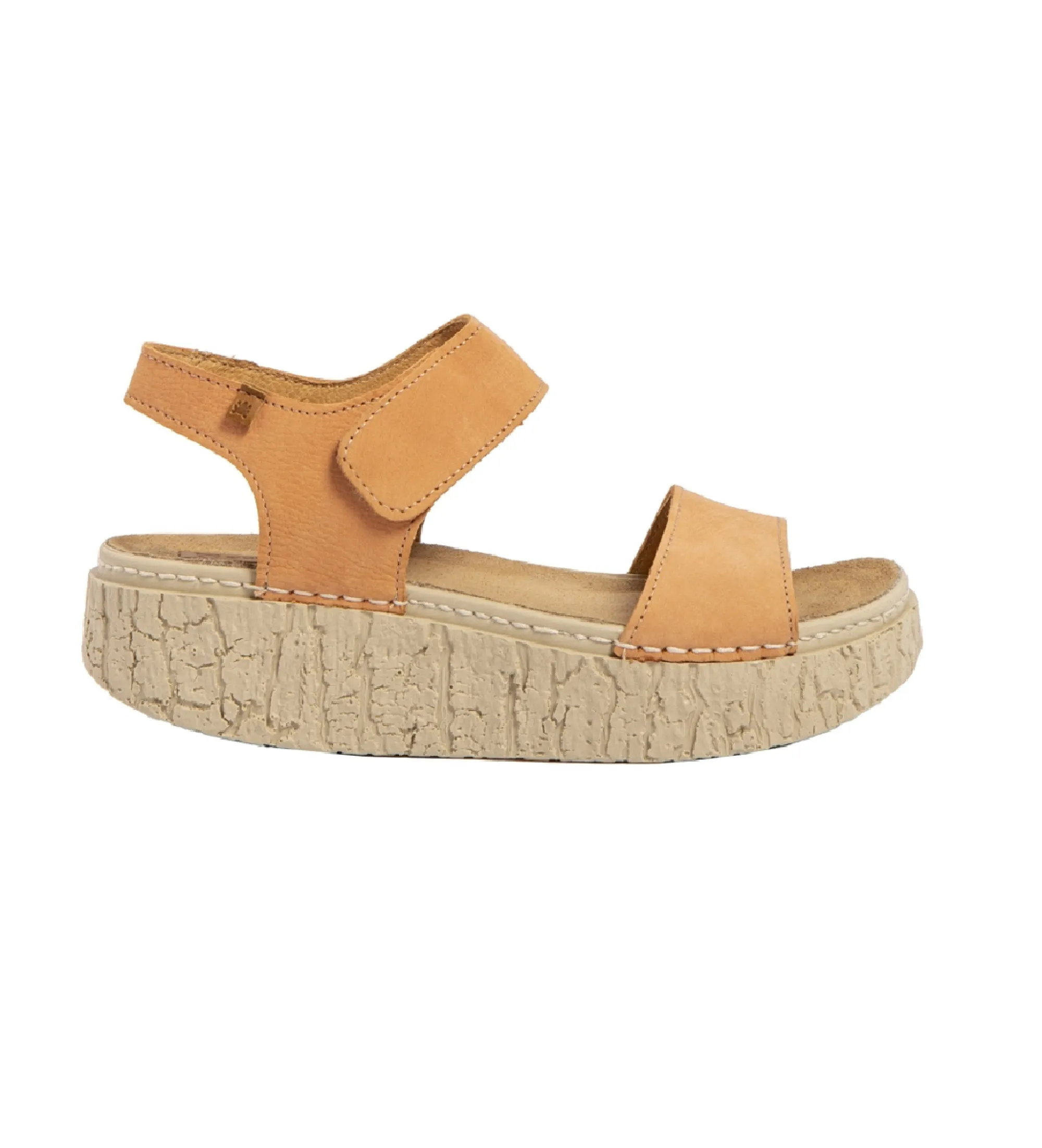 SANDALIAS DE PIEL N5970 SHINRIN AMARILLO ALTURA CUñA 5CM