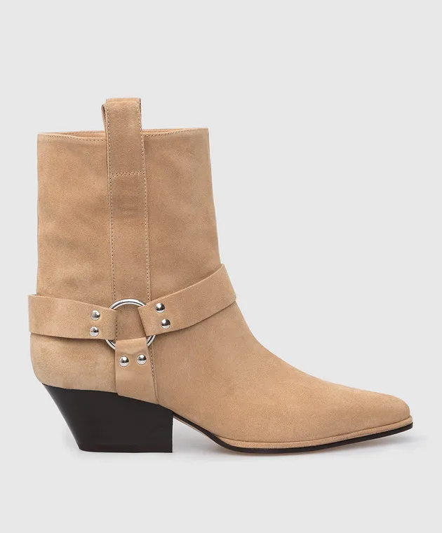 Sergio Rossi Janye Beige Suede Cossacks