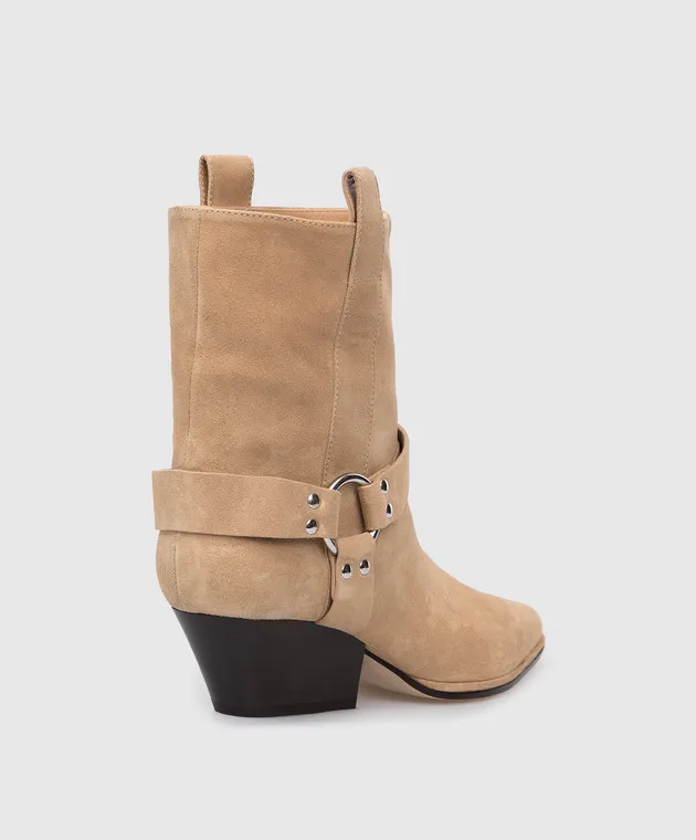 Sergio Rossi Janye Beige Suede Cossacks