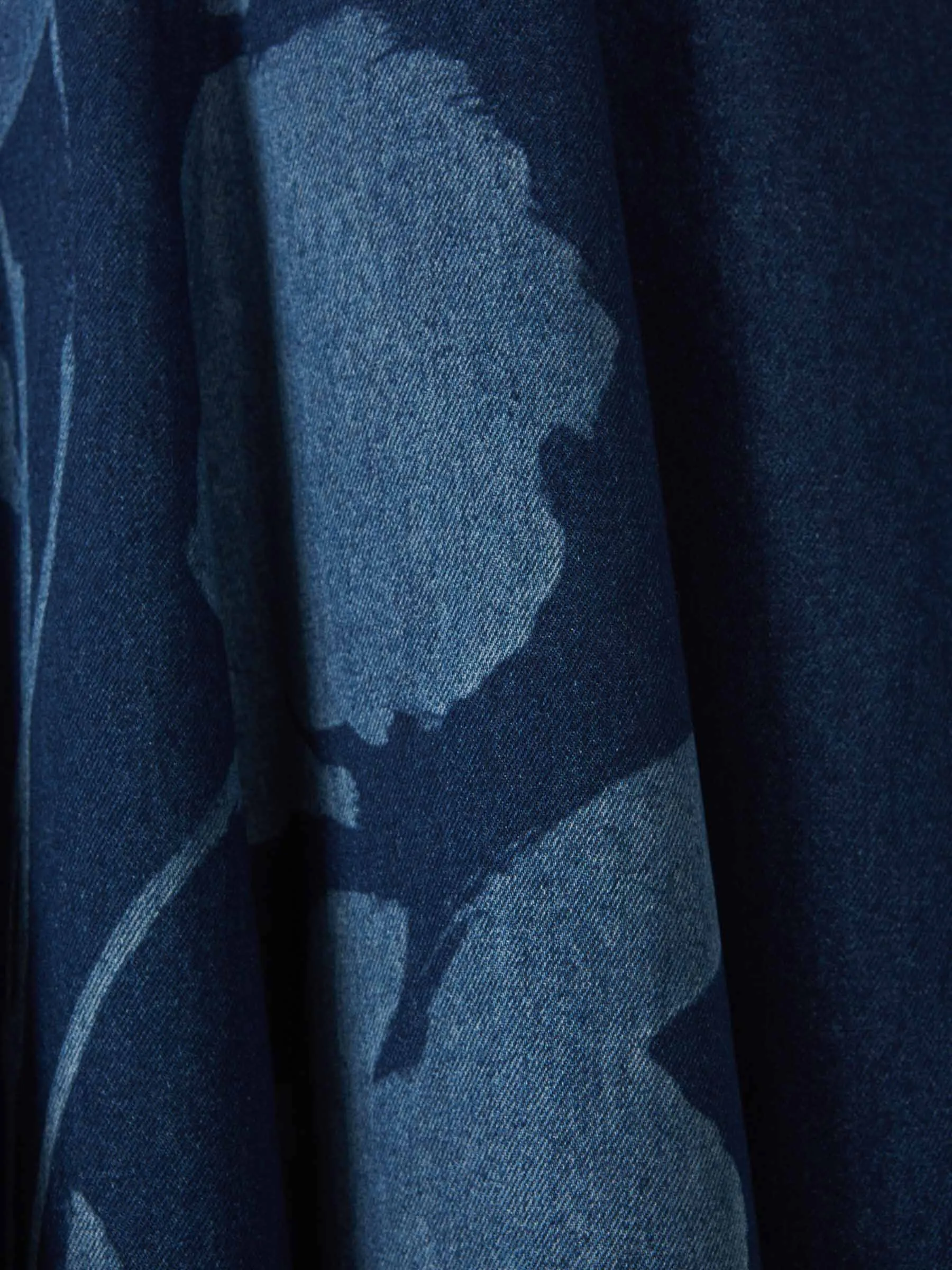 Vestido Midi Denim Flor