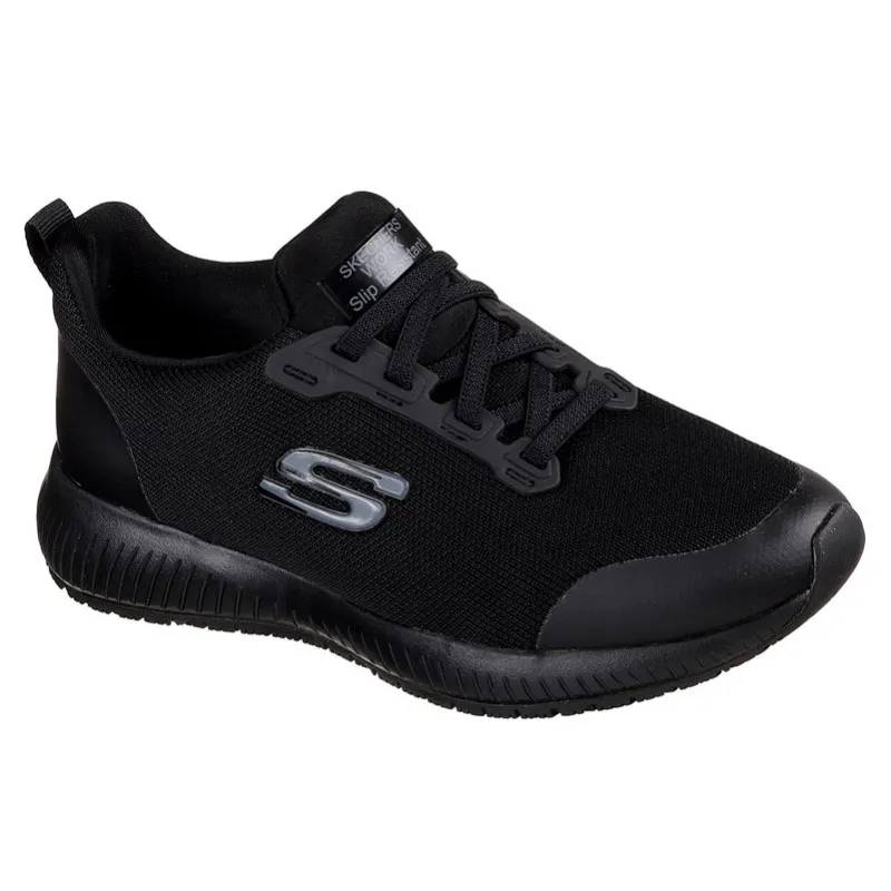 ZAPATILLA MUJER CORDONES ELáSTICOS NEGRA SQUAD SR  SKECHERS