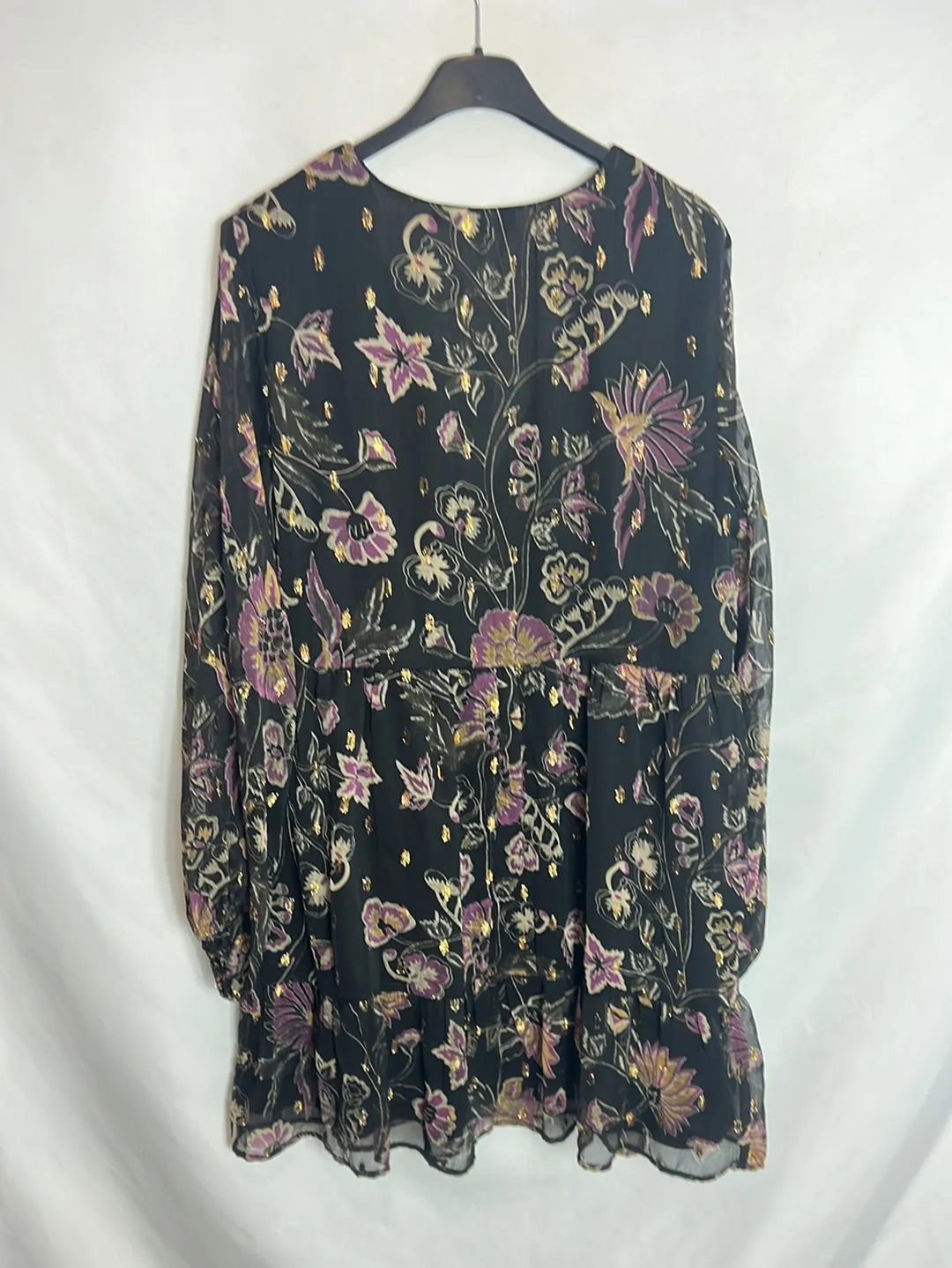 ZARA. Vestido negro hada estamapdo brillos. T M